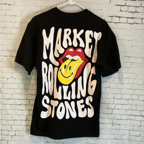 Market x Smiley x The Rolling Stones Unisex T-Shirt Black S Concert Streetwear - Picture 8 of 16